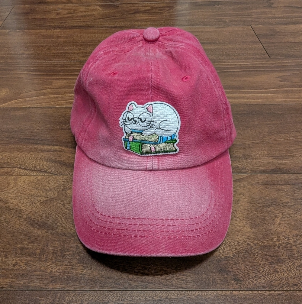 Pink Cat Embroidered Cap